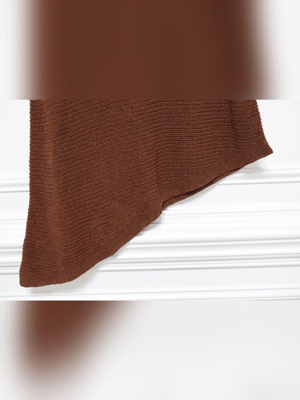 Eileen Fisher Organic Linen Cotton Tunic Asymmetrical Knit Brown Size S - Picture 6 of 10